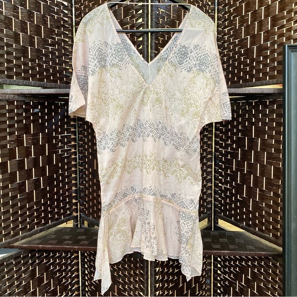 Vix Paula Hermanny Caftan Cover Up Size M Peachy Light Pink - Picture 5 of 8